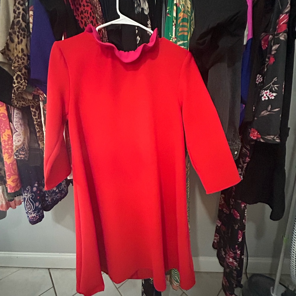 Stylish Red and Pink Pomander Place Dress
